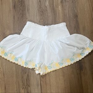 Women’s Joie Smocked waist Lemon-Trim Skort short small